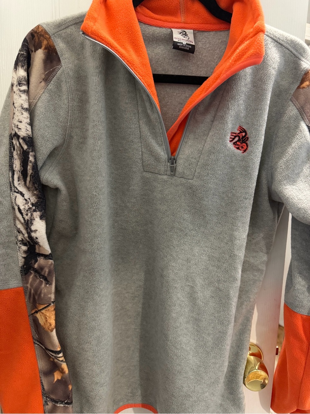 Women’s Camo Gray and Pink Half-Zip Fleece Pullover